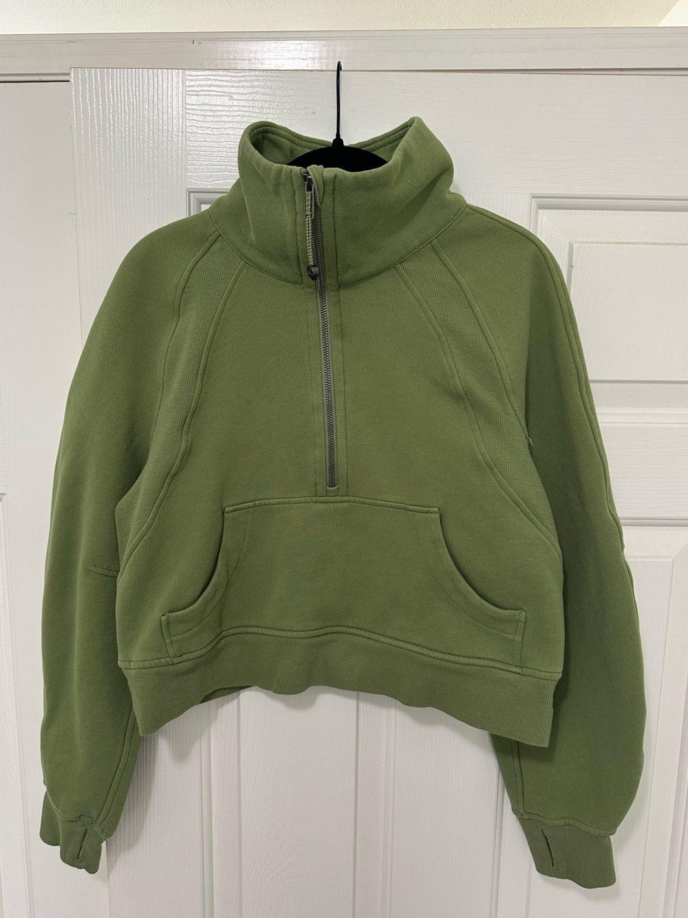 lululemon athletica Green Half-Zip Funnel Neck Scuba Sweatshirt